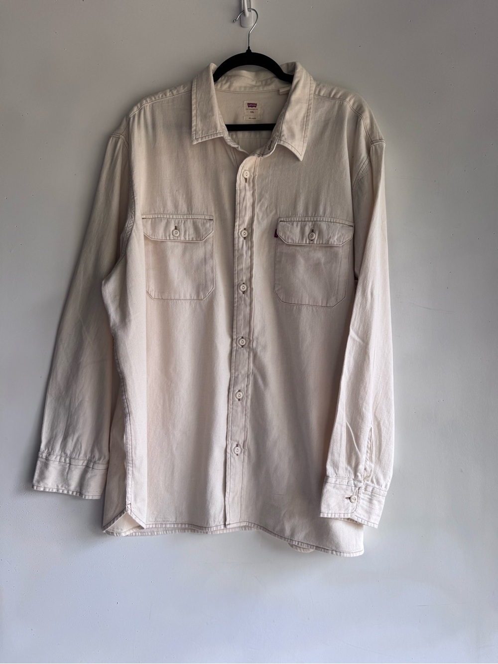 Levi's Men's Beige Button-Front LS Shirt Jacket NWT SZ XXL Relaxed 100%Cotton